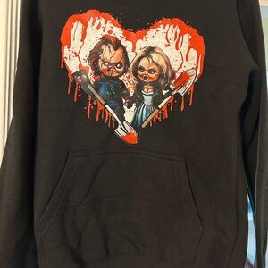 Black Hoodie with Horror Graphic